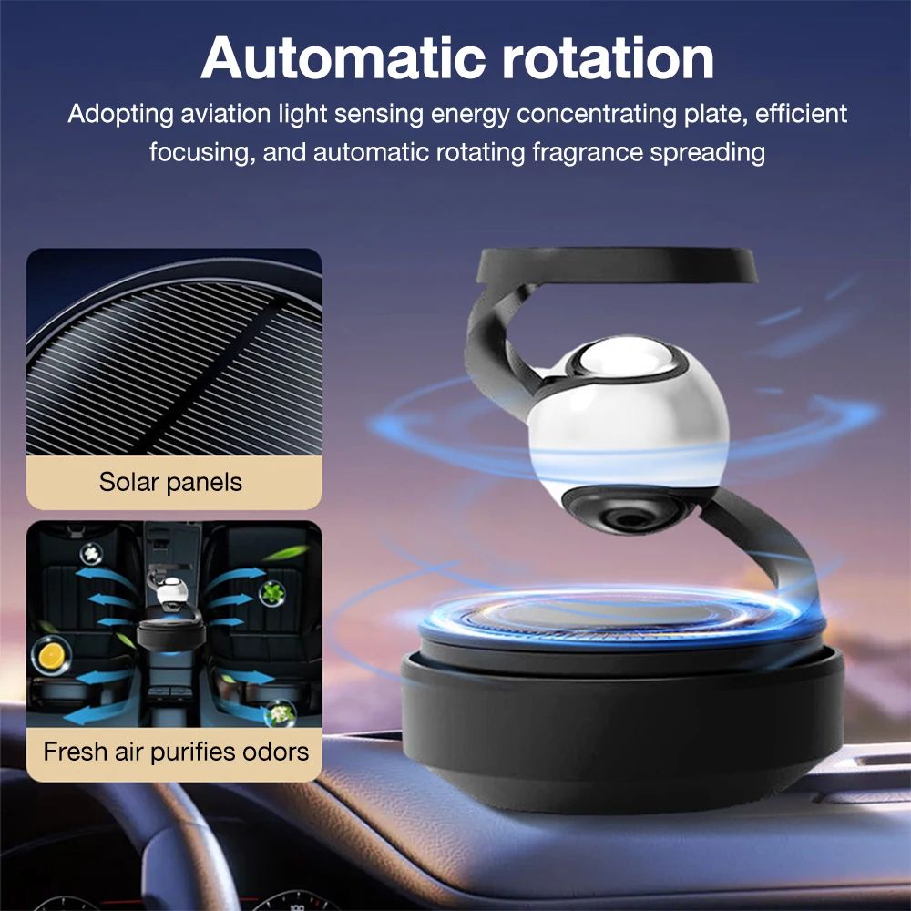 Solar Powered Rotating Car Air Freshener Diffuser 1