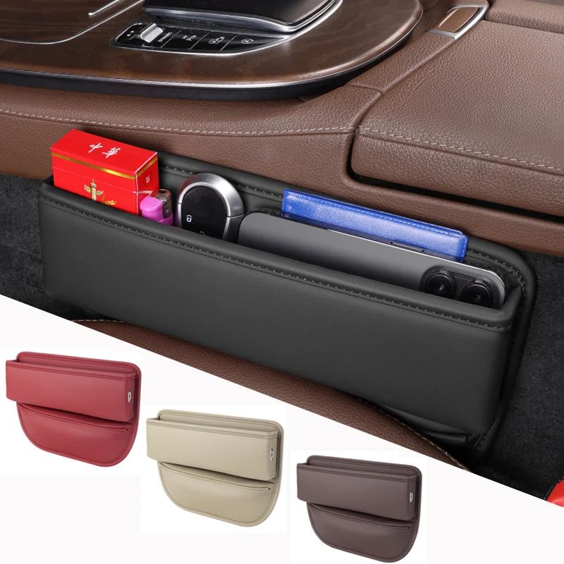 Leather Car Seat Gap Organizer Pocket 0