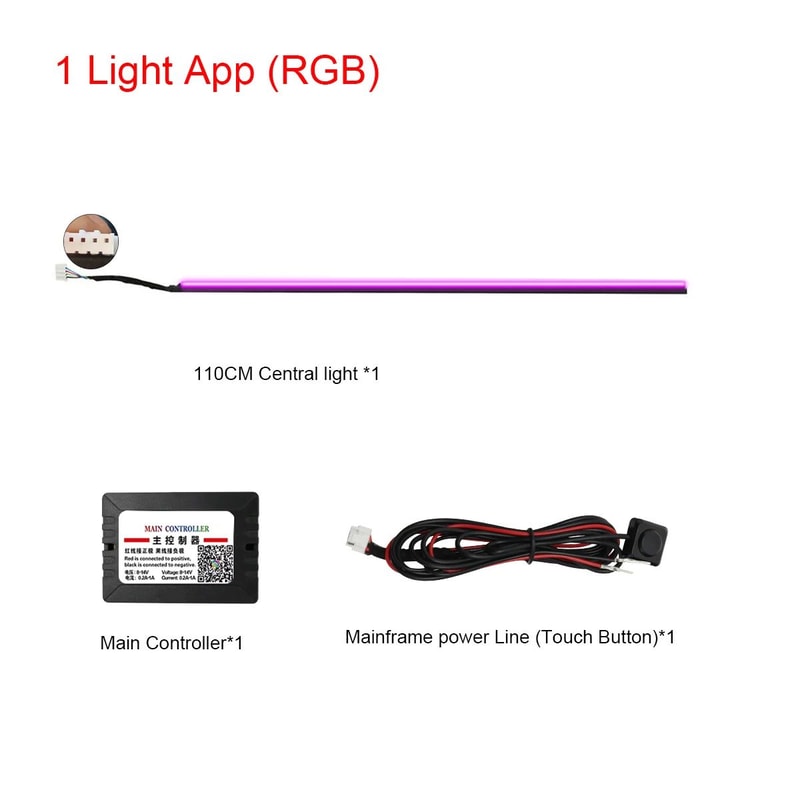 RGB Symphony Car Ambient Light Interior LED Strip Kit 6