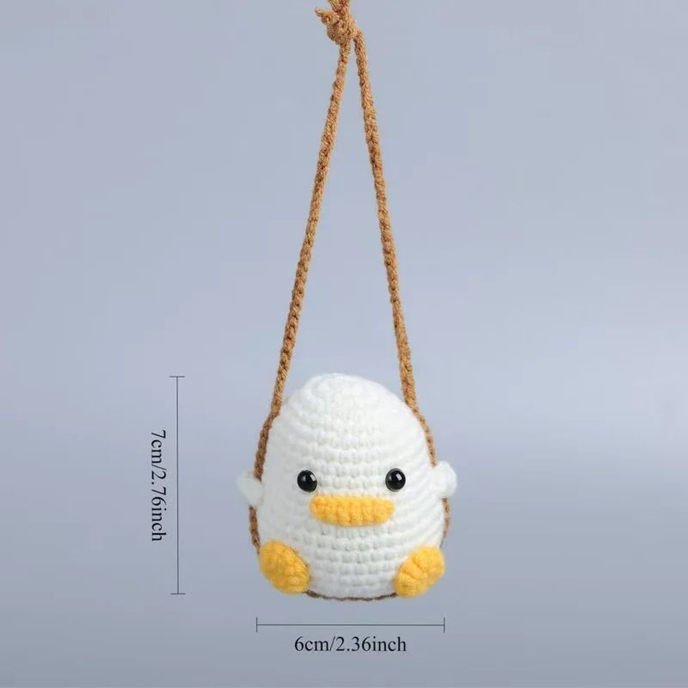 Cute Crochet Animal Car Mirror Hanging Decor 2