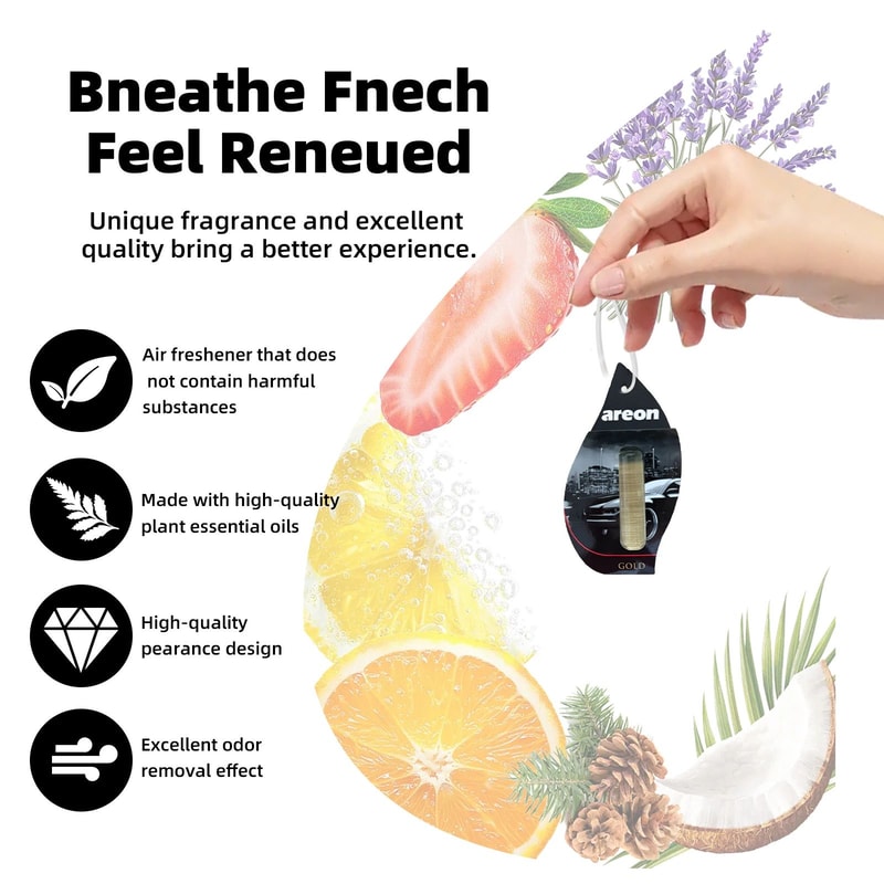 Aeron Gold Tea Scent Car Hanging Air Freshener 4