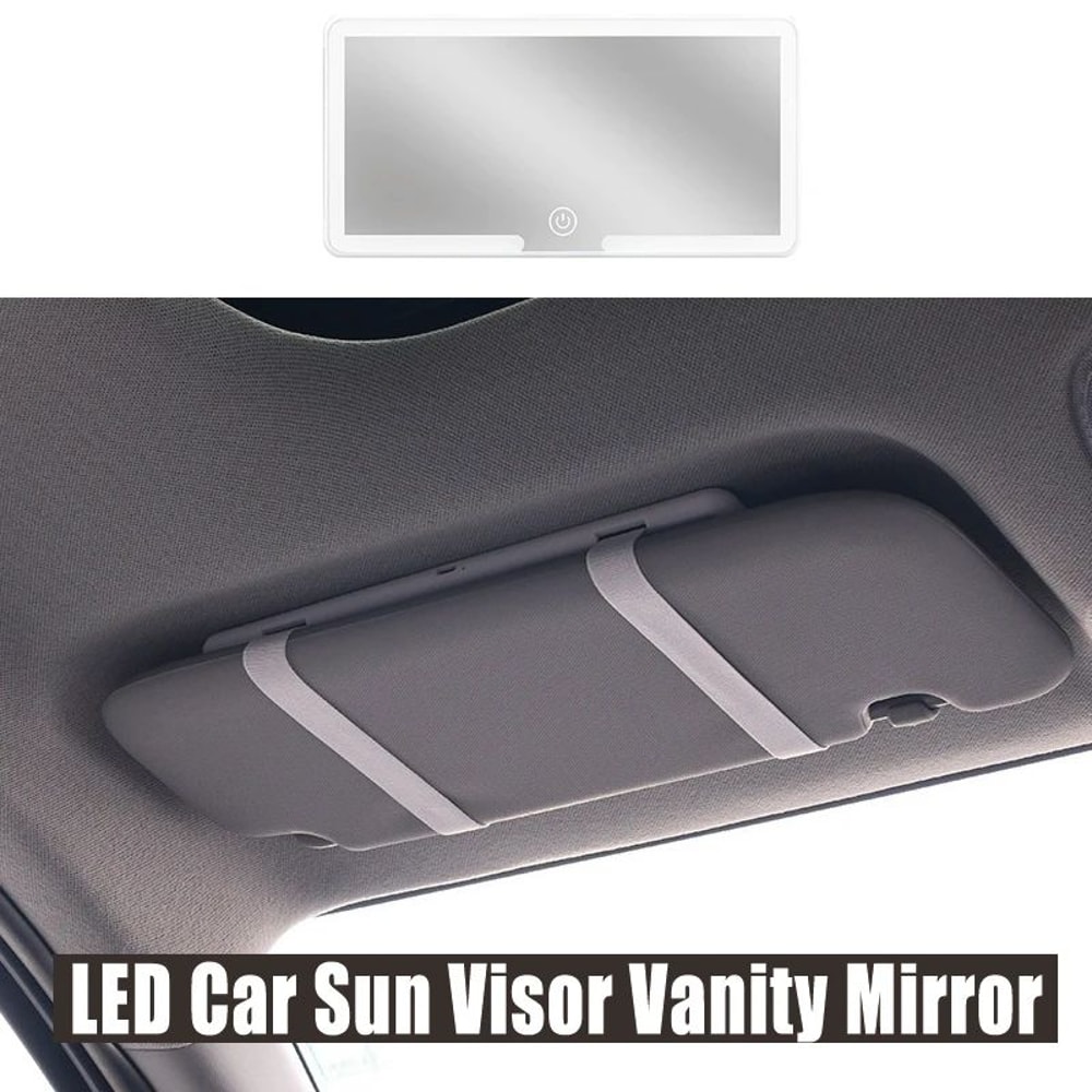 Rechargeable LED Car Makeup Mirror With Touch Light 0
