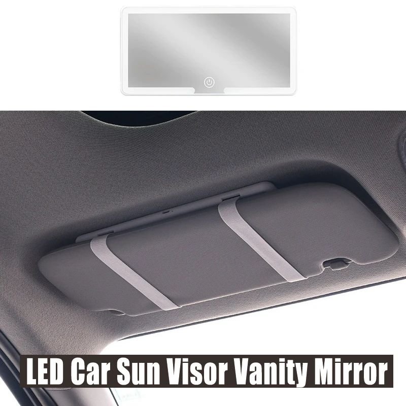 Rechargeable LED Car Makeup Mirror With Touch Light 0