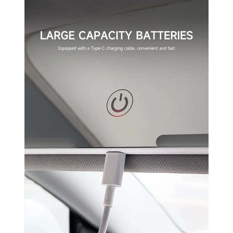 Rechargeable LED Car Makeup Mirror With Touch Light 2