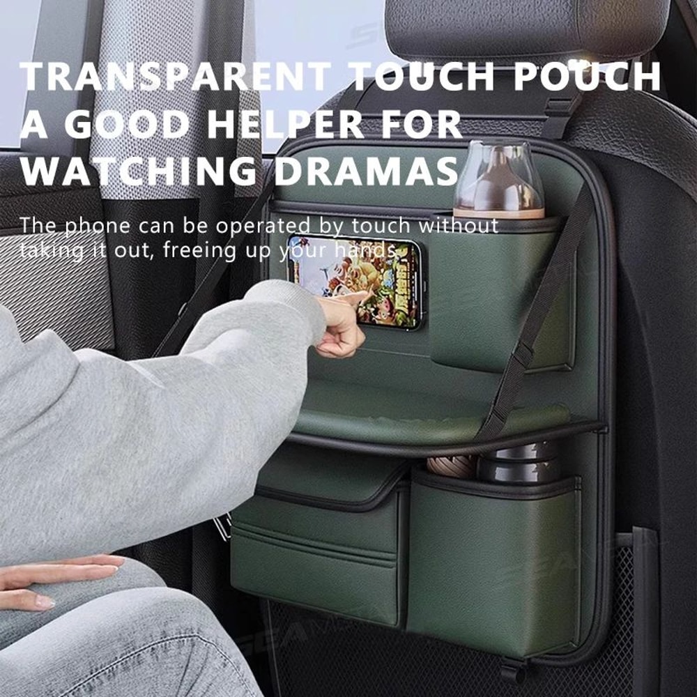 SEAMETAL Car Seat Back Organizer With Foldable Tray 3