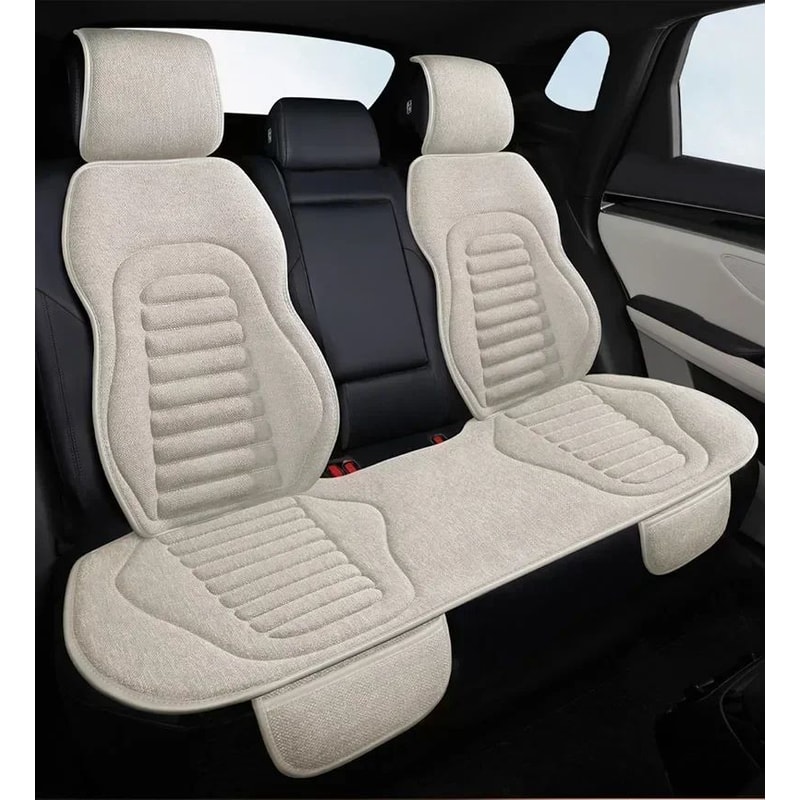 Universal Linen Car Seat Cover Breathable Anti Slip Seat Cushion 4