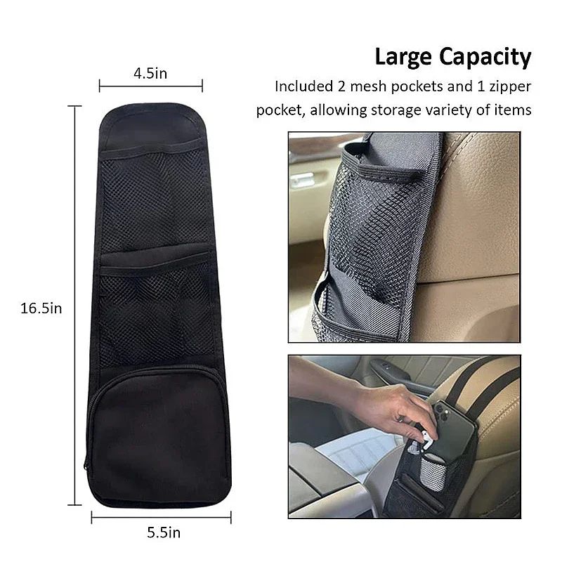 Car Seat Organizer Multi Pocket Storage Bag With Drink Holder 4