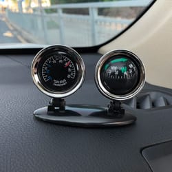multifunction car thermometer and compass dashboard ornament