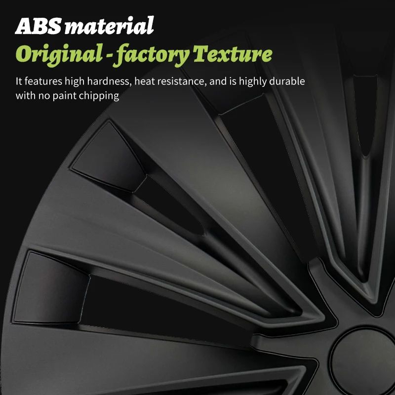 Tesla Model Y Turbine Style Matte Black Hubcap Covers 4