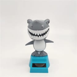 solar powered shark bobble head car dashboard decor