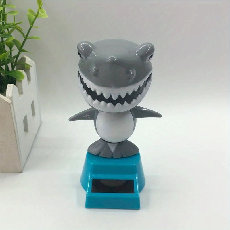 Solar Powered Shark Bobble Head Car Dashboard Decor 7