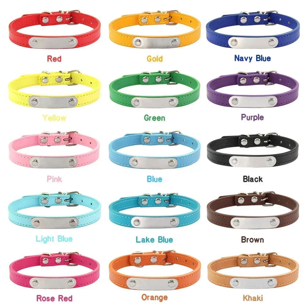 Personalized Leather Dog Collar With Engraved Name ID 2