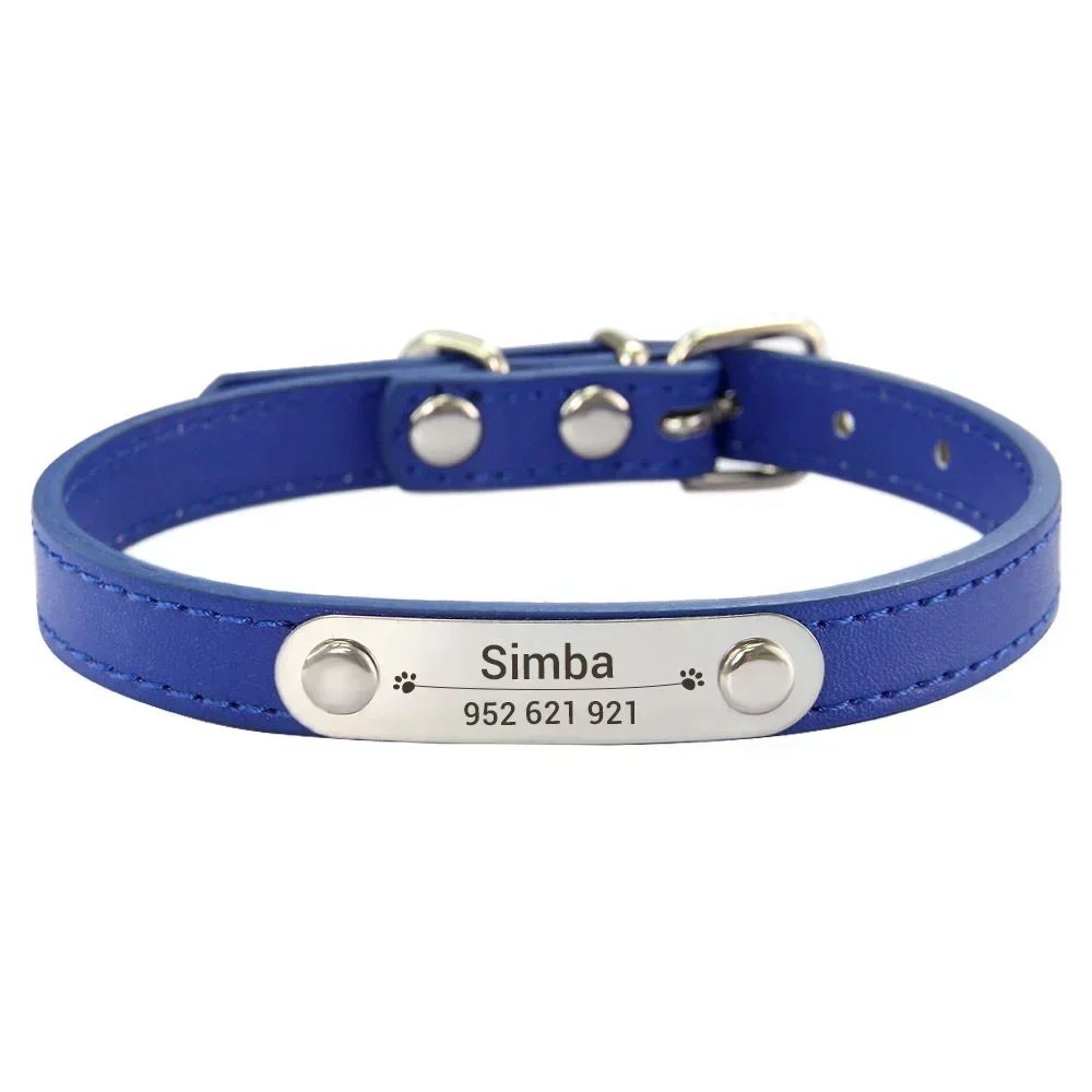 Personalized Leather Dog Collar With Engraved Name ID 14