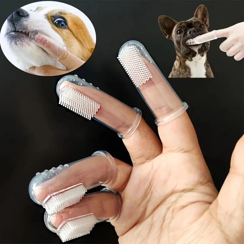 Soft Silicone Finger Toothbrush For Dogs And Cats 0