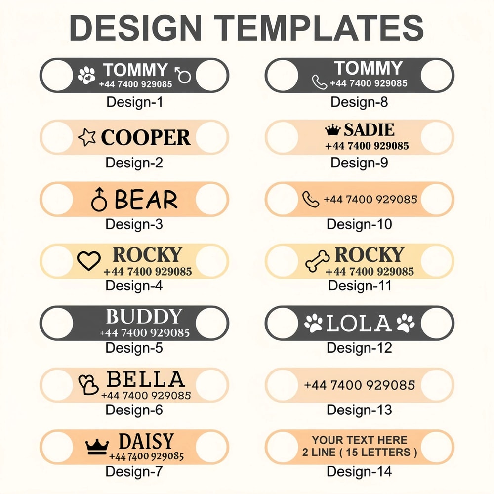 Personalized Engraved Leather Dog Collar For Small Medium And Large Dogs 1