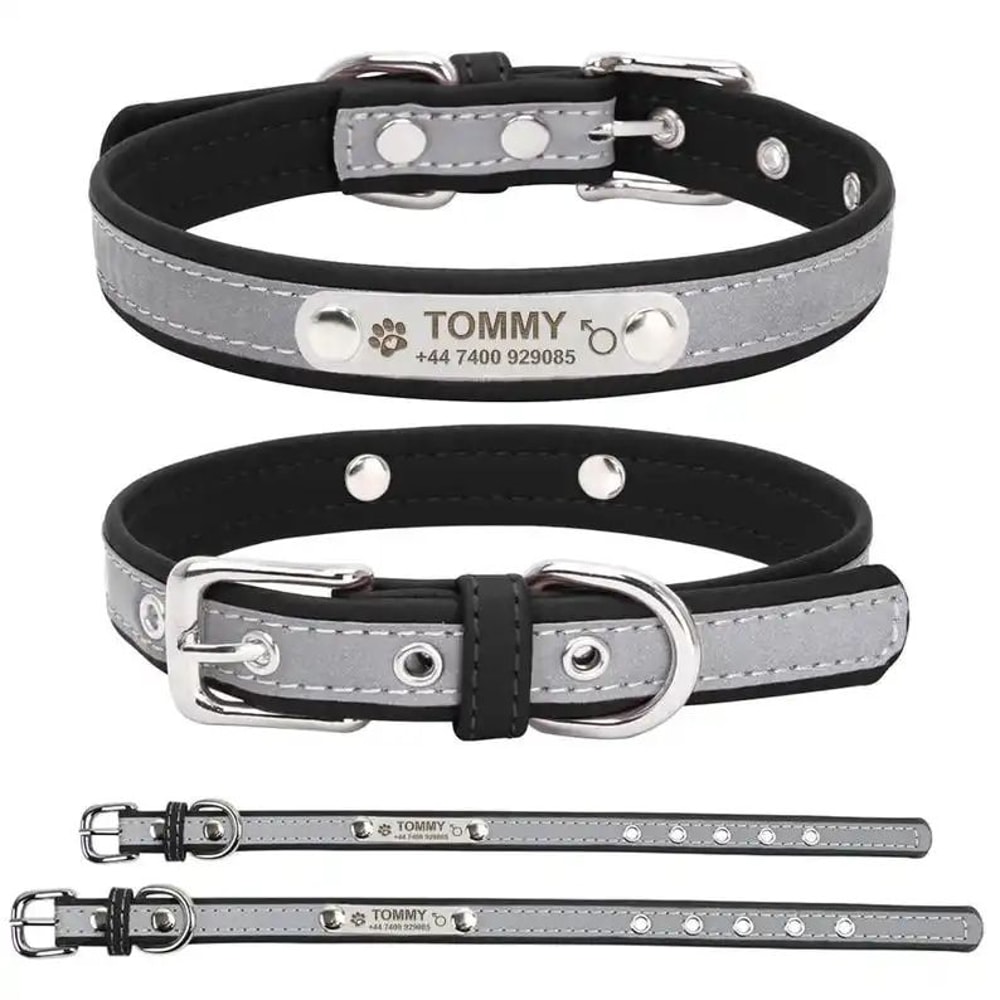 Personalized Engraved Leather Dog Collar For Small Medium And Large Dogs 6