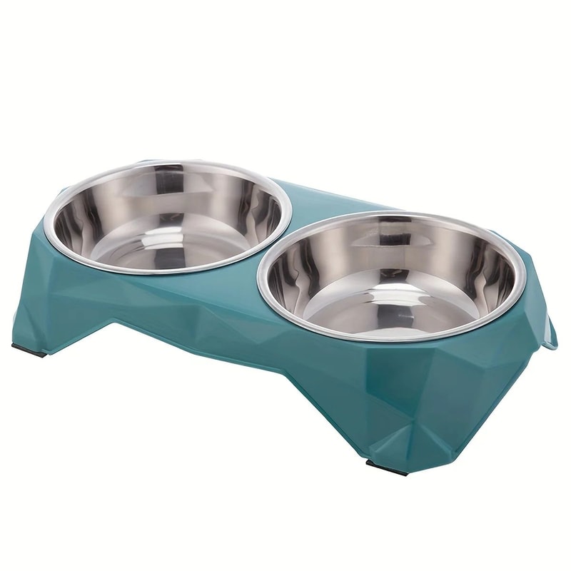 Stainless Steel Double Pet Food And Water Bowl With Non Slip Base 7