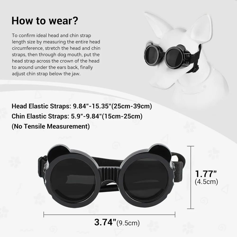 Waterproof Dog Goggles Sunglasses For Outdoor Travel And Riding 2