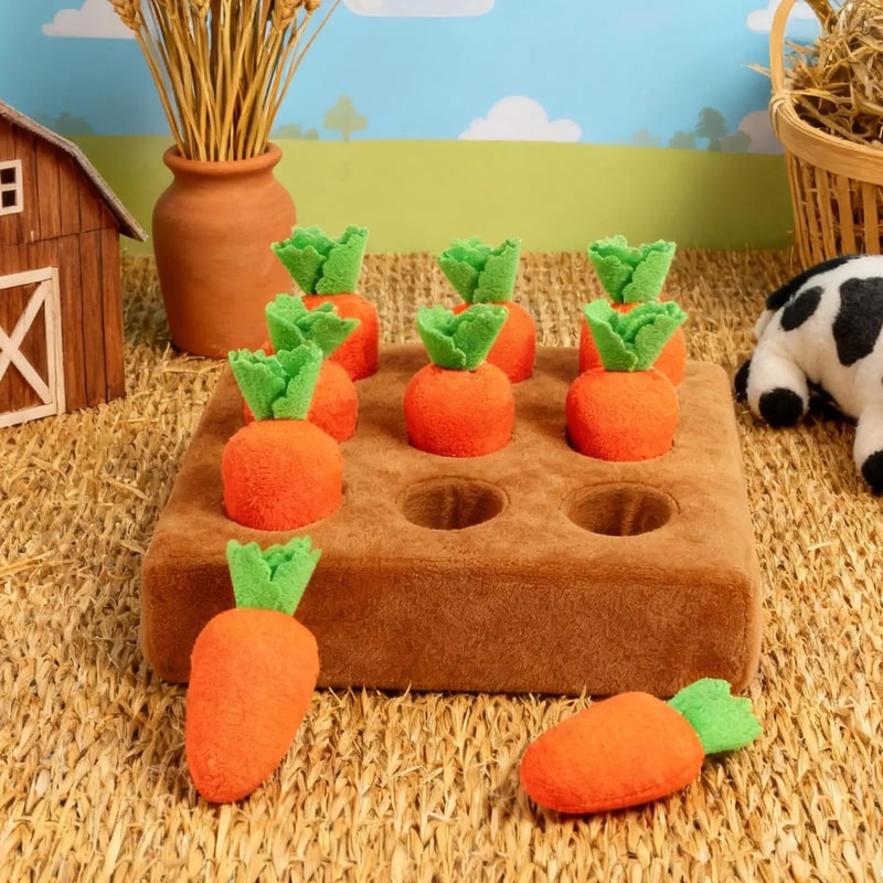 Interactive Carrot Snuffle Mat Dog Puzzle Toy For Enrichment And Training 2