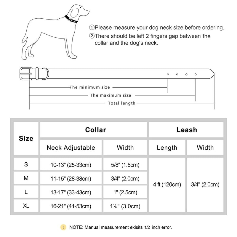 Soft Padded Leather Dog Collar And Leash Set 5