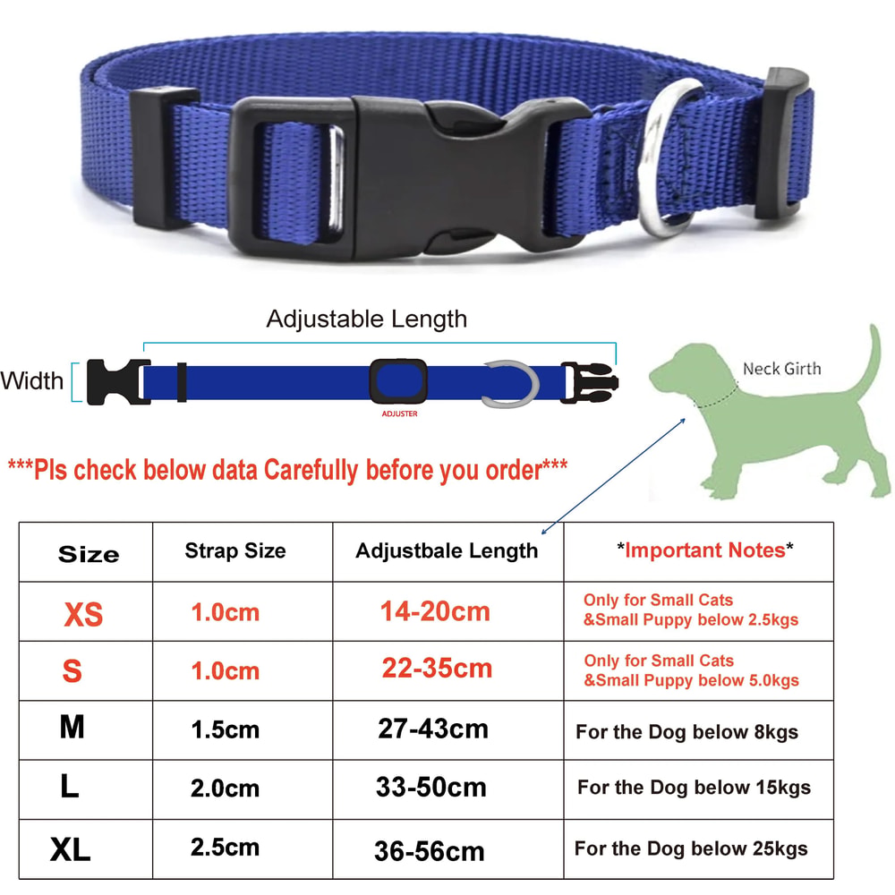 Adjustable Nylon Pet Collar For Small And Medium Dogs And Cats 9