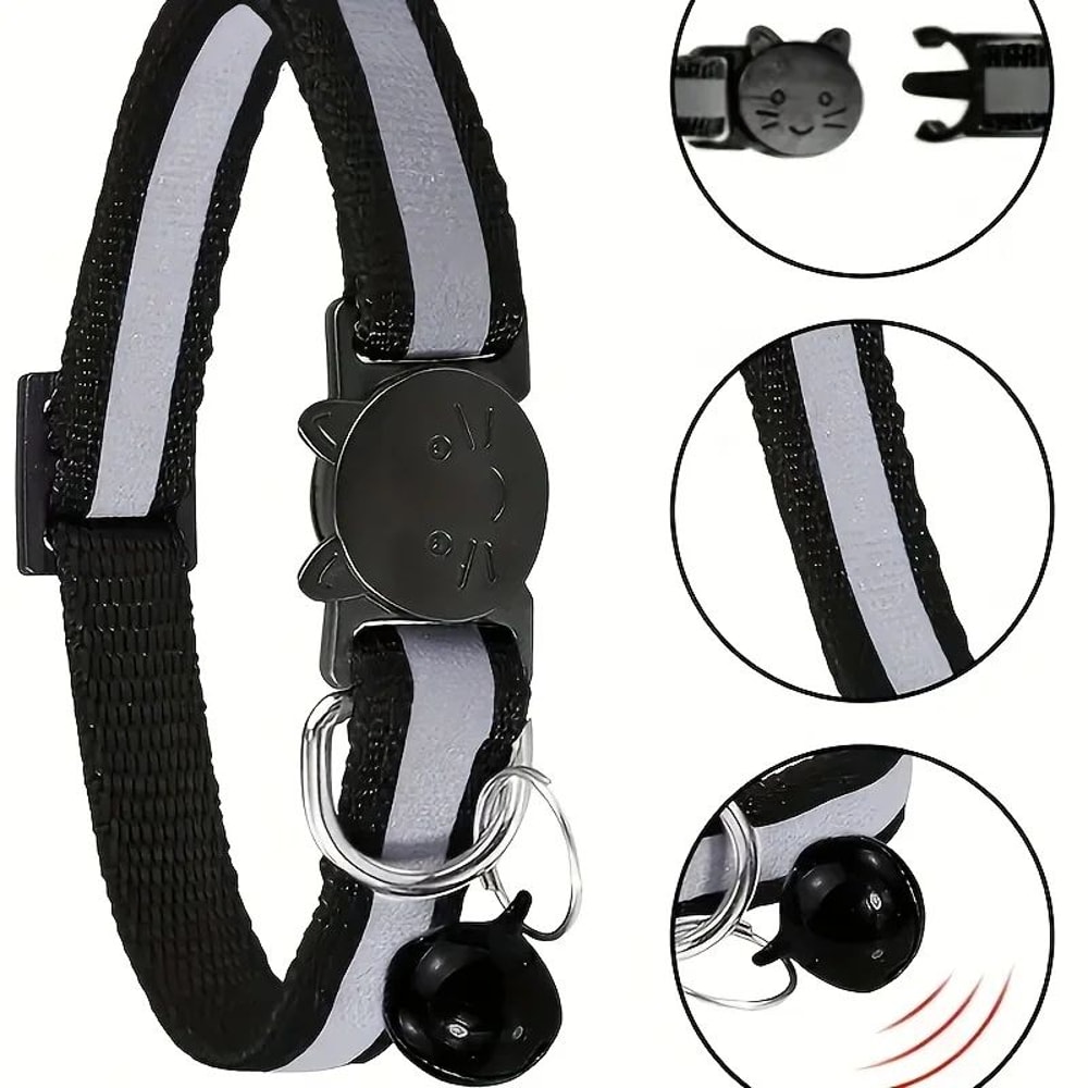 SafeGlow Personalized Reflective Cat Collar Set 5