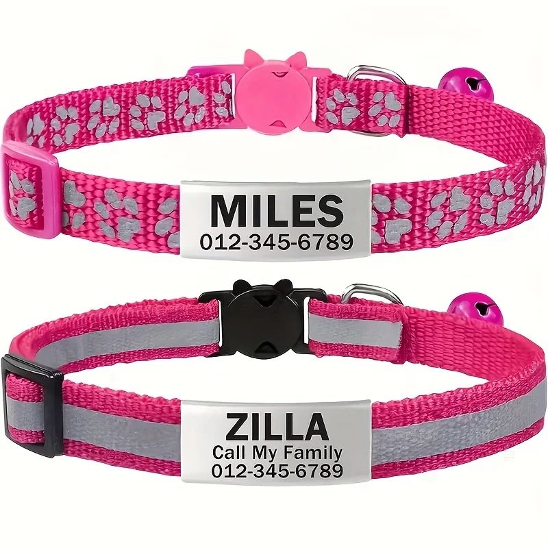 SafeGlow Personalized Reflective Cat Collar Set 13