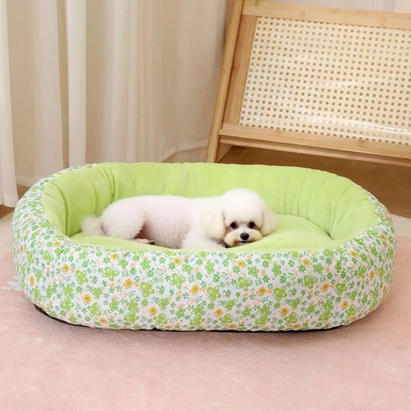Floral All Season Pet Bed Soft Dog And Cat Sleeping Mat 2