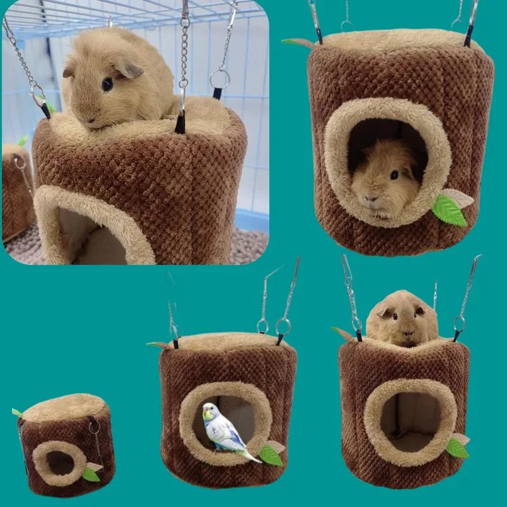 Tree Stump Hamster Hammock Soft Small Pet Hanging Bed 3