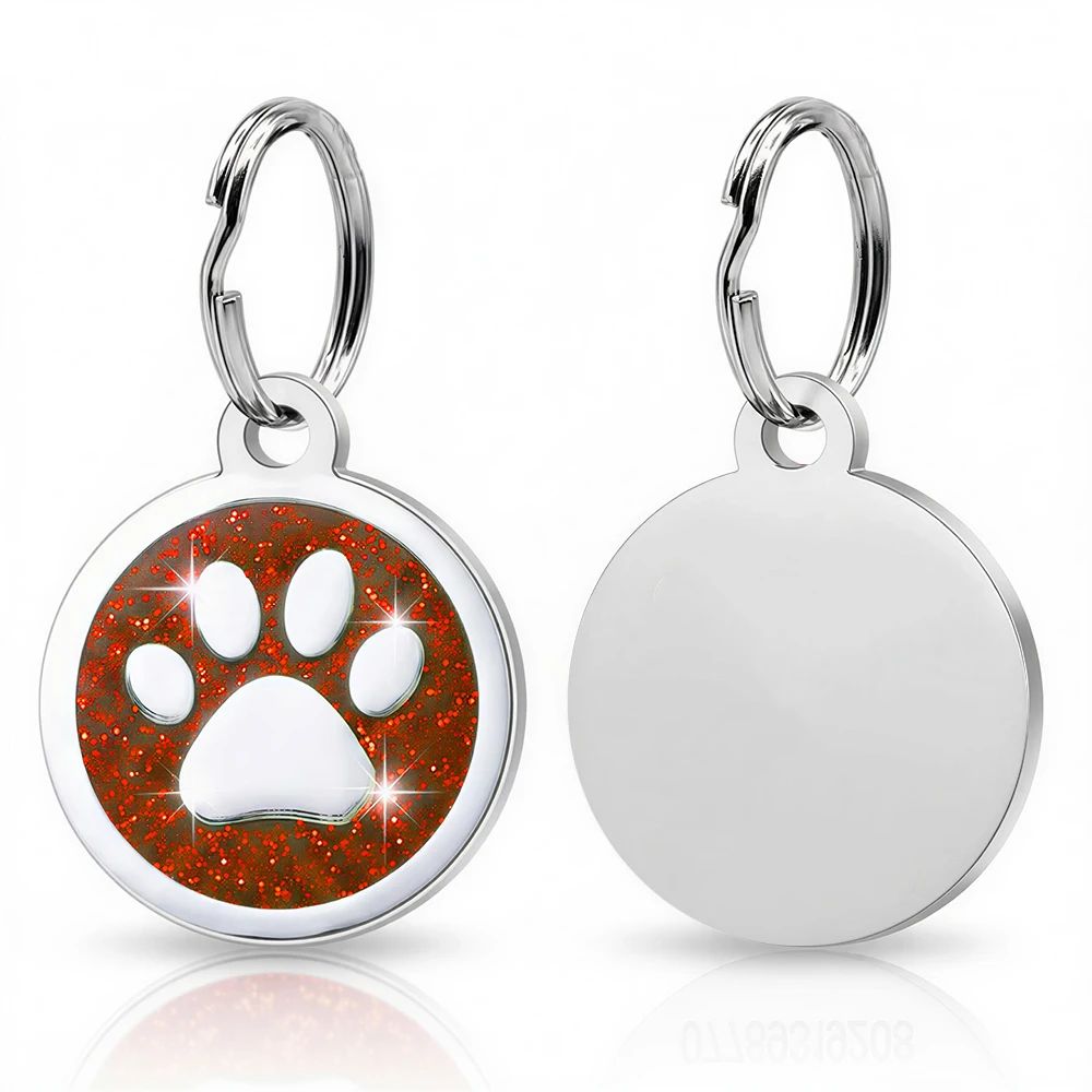 Personalized Paw Print Pet ID Tag Engraved Dog And Cat Collar Pendant 11