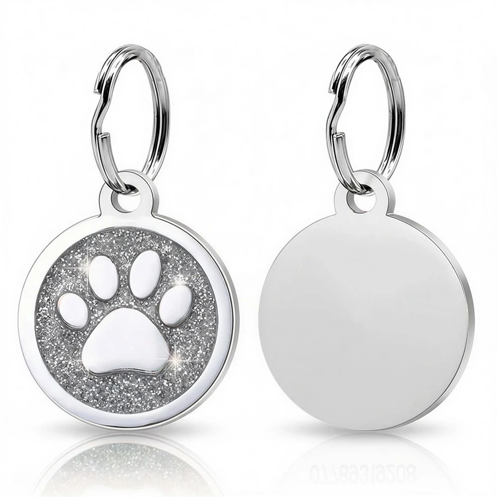 Personalized Paw Print Pet ID Tag Engraved Dog And Cat Collar Pendant 13