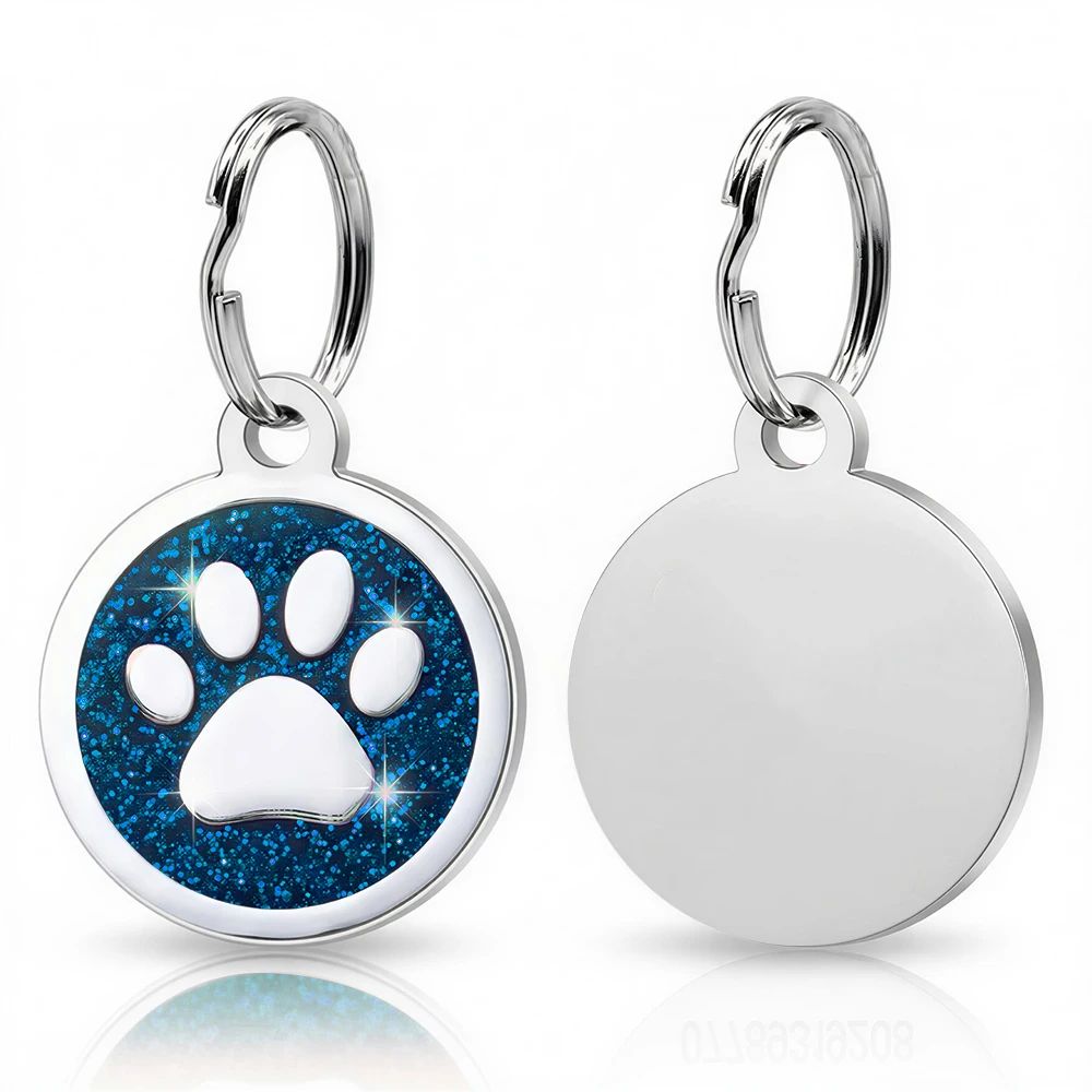 Personalized Paw Print Pet ID Tag Engraved Dog And Cat Collar Pendant 7