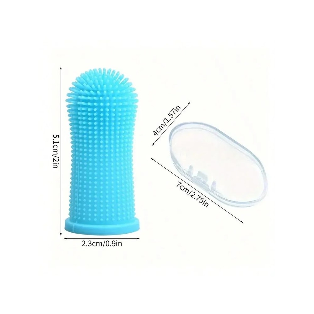 Silicone Pet Finger Toothbrush Soft Oral Cleaning Brush For Dogs And Cats 2