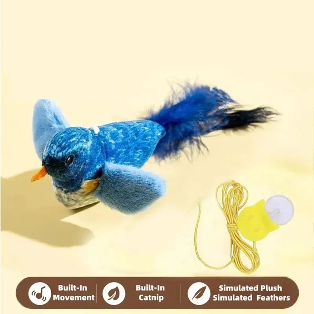 Bird Sound Plush Cat Toy Interactive Hanging Cat Toy With Elastic Rope For Indoor Cats 7