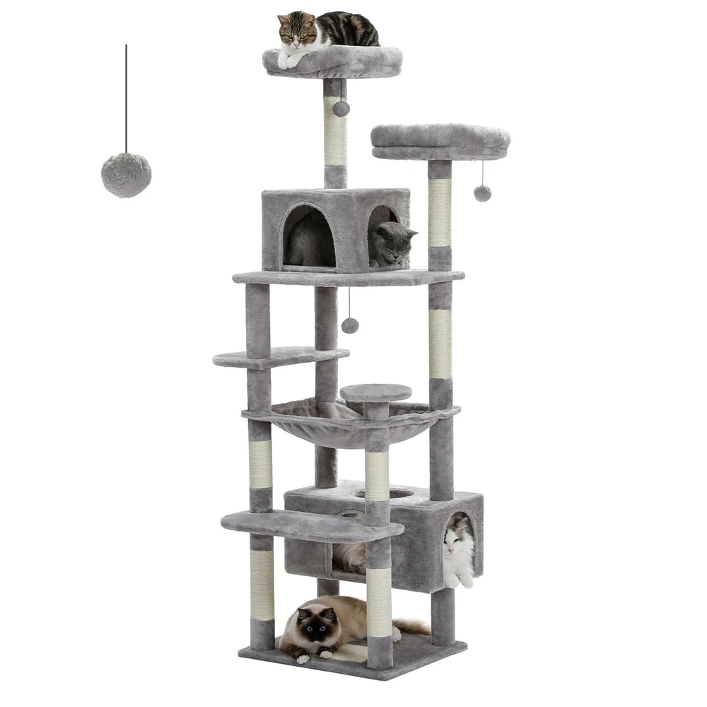 Large Cat Tree Tower With Scratching Posts Hammock Condos And Padded Perches For Indoor Cats 9