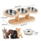 PawServe Elevated Cat Bowls With Wooden Stand 1