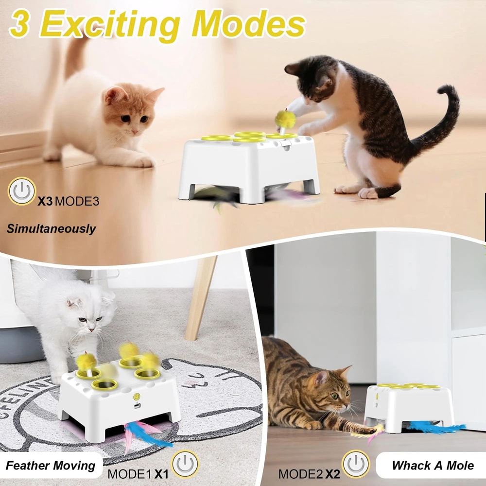 PopPounce Interactive Whack A Mole Cat Toy 4