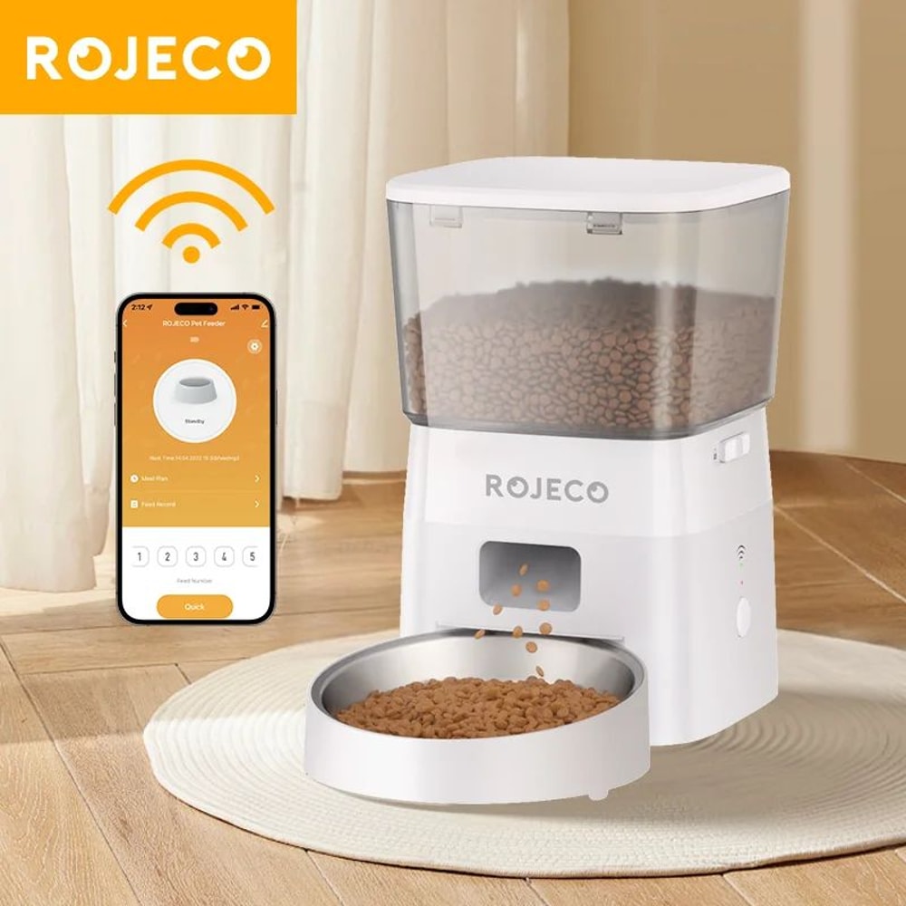 ROJECO Smart Automatic Cat Feeder With WIFI Control 0