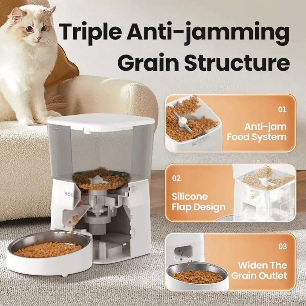 ROJECO Smart Automatic Cat Feeder With WIFI Control 2