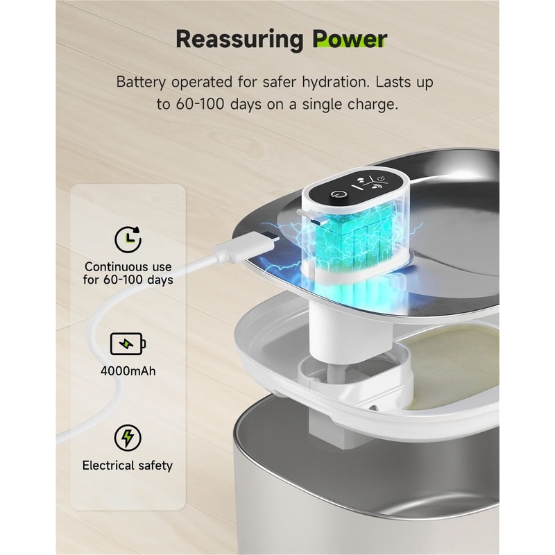 APETDOLA Wireless Cat Water Fountain 3