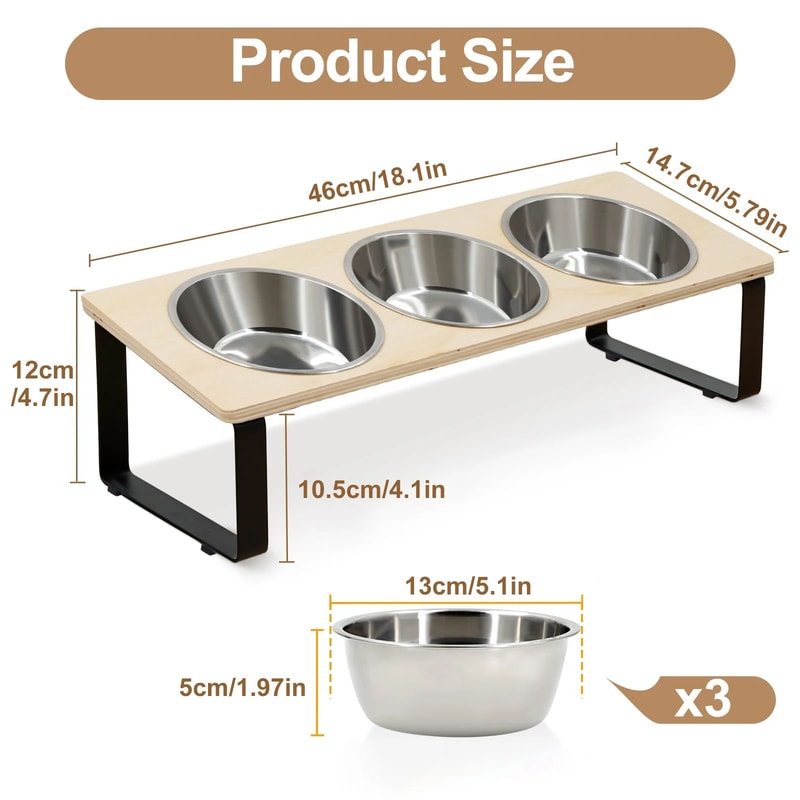 ComfortTilt Elevated Cat Bowls Set 4