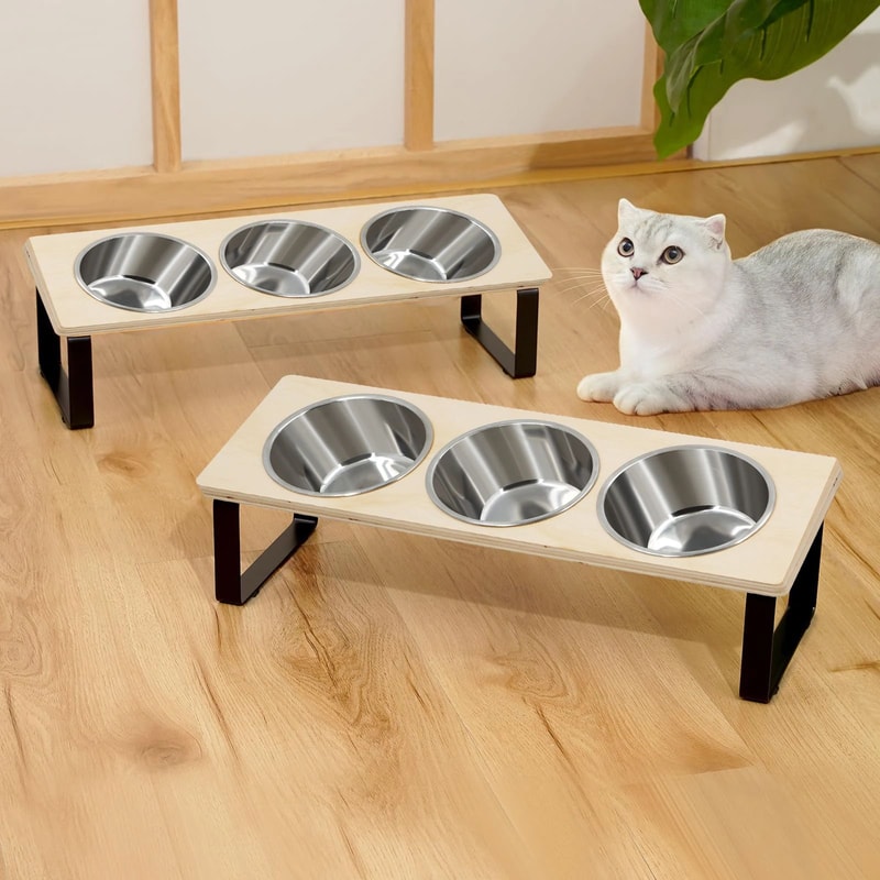 ComfortTilt Elevated Cat Bowls Set 5