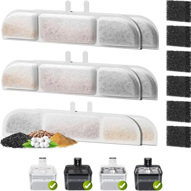 DownyPaws Activated Carbon Fountain Filter Pack 1