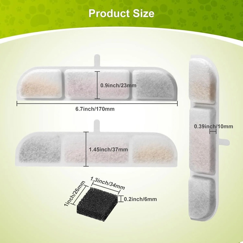 DownyPaws Activated Carbon Fountain Filter Pack 2
