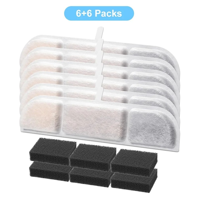 DownyPaws Activated Carbon Fountain Filter Pack 6