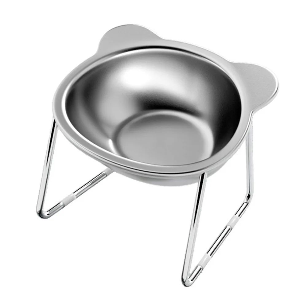 Raised Stainless Steel Cat Bowl With 15 Degree Tilted Stand 7