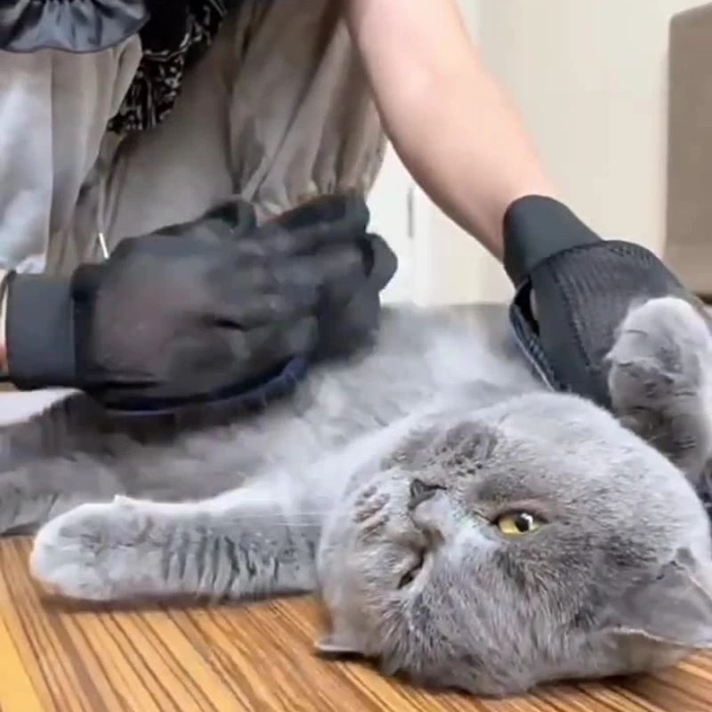 SilkyTouch Pet Grooming Gloves For Cats And Dogs 3