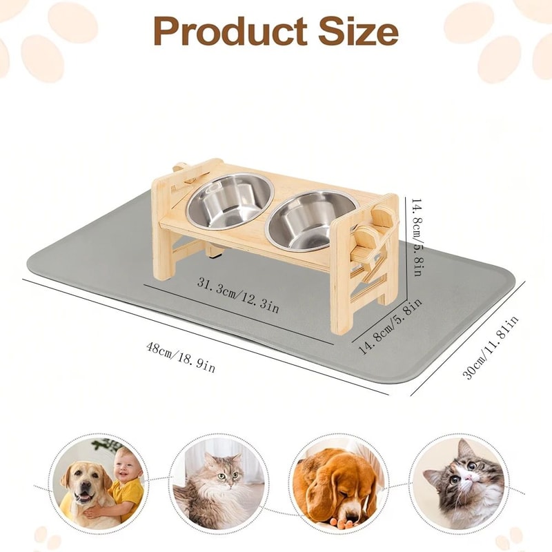 ComfortLift Adjustable Elevated Cat Bowl Stand 3