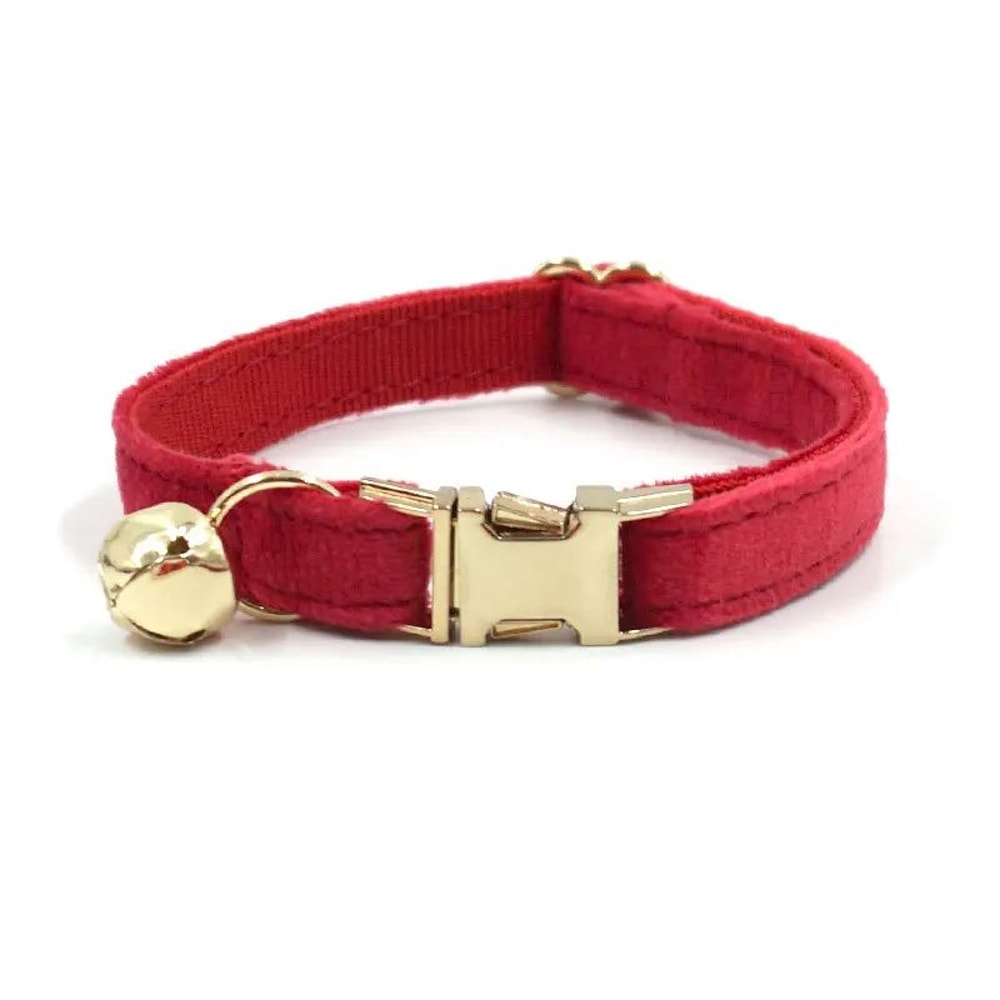 Personalized Velvet Cat Collar With Name Engraving And Bell 22