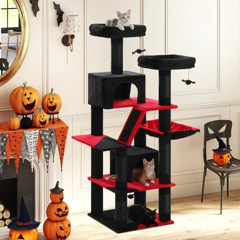 Multi Level Cat Tree Tower With Hammock And Scratching Posts 1